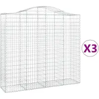 vidaXL Schanskorven 3 st gewelfd 200x50x180/200 cm ijzer