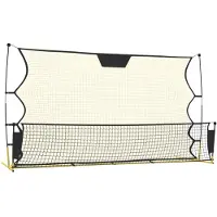 vidaXL Voetbal reboundnet 183x85x120 cm polyester zwart en geel
