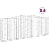 vidaXL Schanskorven 4 st gewelfd 400x30x140/160 cm ijzer