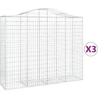 vidaXL Schanskorven 3 st gewelfd 200x50x160/180 cm ijzer