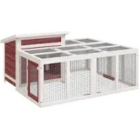 vidaXL Konijnenhok 144x123x67,5 cm massief grenenhout mokkakleurig