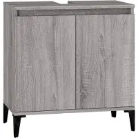 vidaXL Wastafelkast 58x33x60 cm bewerkt hout grijs sonoma eikenkleurig
