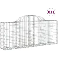 vidaXL Schanskorven 11 st gewelfd 200x30x80/100 cm ijzer