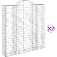vidaXL Schanskorven 2 st gewelfd 200x30x200/220 cm ijzer