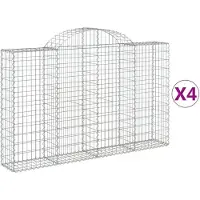 vidaXL Schanskorven 4 st gewelfd 200x30x120/140 cm ijzer