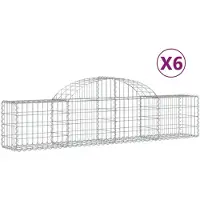 vidaXL Schanskorven 6 st gewelfd 200x30x40/60 cm gegalvaniseerd ijzer
