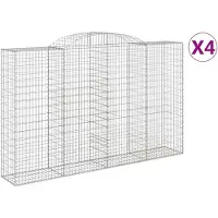 vidaXL Schanskorven 4 st gewelfd 300x50x180/200 cm ijzer