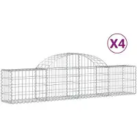 vidaXL Schanskorven 4 st gewelfd 200x30x40/60 cm ijzer