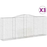 vidaXL Schanskorven 3 st gewelfd 400x50x160/180 cm ijzer