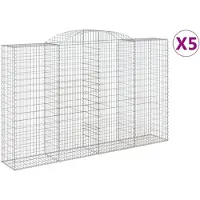 vidaXL Schanskorven 5 st gewelfd 300x50x180/200 cm ijzer