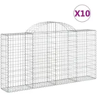 vidaXL Schanskorven 10 st gewelfd 200x30x100/120 cm ijzer