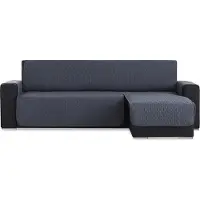 Belmarti Bankbeschermer - Geo Quilt Chaise Longue Rechts - 240cm breed - Grijs - Teflon beschermlaag - OekoTex keurmerk