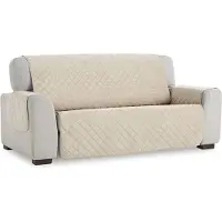 Belmarti Bankbeschermer Velvet 180cm breed - Beige - Soft Touch - Anti-slip onderkant