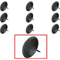 AMIG – Stalen Stoffeernagels Siernagels Meubelnagels Sierspijkers – ø50 x 40mm - Rond – Ruw Oppervlak – Zwart – Rustiek Ornament – 10 stuks