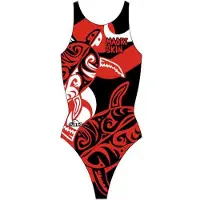 Turbo Maori Skin Tattoo Swimsuit Rood M Vrouw