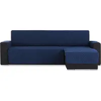 Belmarti Geo Quilt Chaise Longue Rechts - Bankbeschermer - 200cm breed - Blauw - Teflon beschermlaag - OekoTex keurmerk