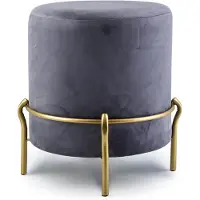 Mondex | Poef Layla velvet fluweel grijs 42x42x46 cm poefs | NADUVI