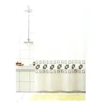 Coppens Wicotex douchegordijn textiel square grijs 180x200cm incl |