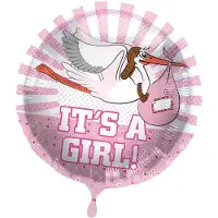 Folat Heliumballon It's a Girl Ooievaar 45cm | per stuk