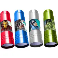 No name Avengers LED zaklampen - Assortiment 4 stuks - Groen, Blauw, Rood & Zilver (Hulk, Ironman, Thor, Captain America)