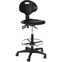 Workliving Werkstoel B PUR Hoog - Nylon onderstel - Wielen - Voetenring - Baliestoel - Kassastoel - (Ongemonteerd)