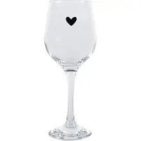 Clayre & Eef Wijnglas Hart 300 ml Transparant Glas