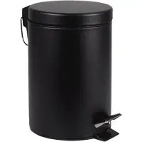 BRASQ Pedaalemmer 12 Liter - Zwart - PB112 - Prullenbak met uitneembare Pedaalemmer - Prullenbak - Vuilnisbak - Vuilbak - Afvalbak - Badkamer of toilet