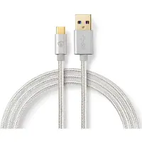 Nedis USB-C naar USB-A kabel - USB3.0 - tot 3A / aluminium - 1 meter