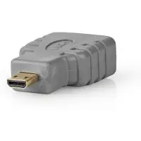 Nedis , Micro-HDMI-adapter, mannelijke connector naar vrouwelijke HDMI-aansluiting, model BVP130, grijs