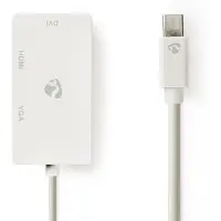 Nedis Mini DisplayPort-Kabel | Mini-DisplayPort Male naar DVI-D 24+1-Pins Female / HDMI Input / VGA Female 15p | 21.6 Gbps | 0.2 m | 1 stuks - CCGB37465WT02 CCGB37465WT02