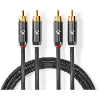Nedis Stereo-Audiokabel | 2x RCA Male | 2x RCA Male | 1 m | 1 stuks - CATB24200GY10