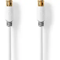 Nedis F-quick (m) - F-quick (m) coaxkabel - rechte connectoren / wit - 5 meter
