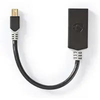 Nedis Mini DisplayPort-Kabel | DisplayPort 1.4 | Mini-DisplayPort Male | HDMI Output | 48 Gbps | Verguld | 0.20 m | Rond | PVC | Antraciet | Polybag