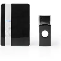 Nedis draadloze deurbelset met instelbaar volume - licht en geluid - netvoeding / zwart