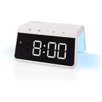 Nedis wekker met nachtlamp en draadloze Qi lader | 15W | wit