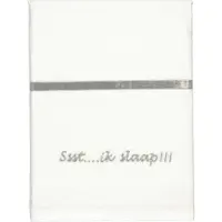 Briljant Baby Laken Wieg Ssst Ik Slaap 75x100 Grijs