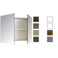 Sanicare Spiegelkast Qlassics 80 cm. 2 dubbelzijdige spiegeldeuren antraciet