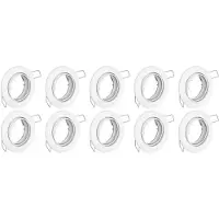 BES LED Spot Armatuur 10 Pack - GU10 Inbouwspot - Rond - Wit - Aluminium - Kantelbaar Ø82mm