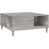 vidaXL Salontafel 80x80x36,5 cm bewerkt hout grijs sonoma eikenkleurig