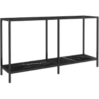 vidaXL Wandtafel 140x35x75,5 cm gehard glas zwart
