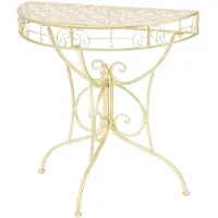 vidaXL Bijzettafel vintage stijl half rond 72x36x74 cm metaal goud