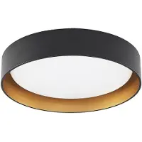 LINDBY LED-plafondlamp Gracjan, dimbaar, zwart, Woon-/ Eetkamer, Kunststof, Modern, LED plafondlamp