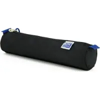 Oxford Etui - zwart met elastiek - ronde pennenetui 22cm - etui jongens - etui meisjes