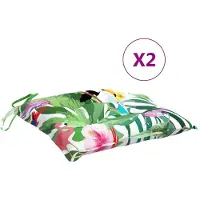 vidaXL Stoelkussens 2 st 40x40x7 cm stof meerkleurig