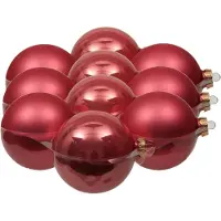 Othmar decorations 12x stuks kerstversiering kerstballen bubblegum roze van glas - 10 cm - mat/glans - Kerstboomversiering