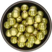 Othmar decorations Kerstballen set van glas 36x stuks oasis groen 6 cm - Kerstbal