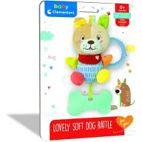 Clementoni - Baby Rammelaar- Hond - Een Zachte Speelervaring met bijtspeeltje - vanaf 0 maanden