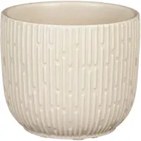 Mica Decorations Plantenpot - keramiek - mat wit - D11/H9 cm - Plantenpotten