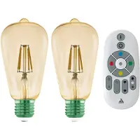 Eglo Gloeilamp Zigbee E27 St64 Amberkleurig 2200k 2st