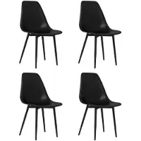 vidaXL Eetstoelen Set van 4 - Zwart, PP-materiaal, 46 x 52 x 84 cm